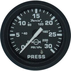 Faria Beede Water Pressure Gauge 30 PSI in Euro Black Style