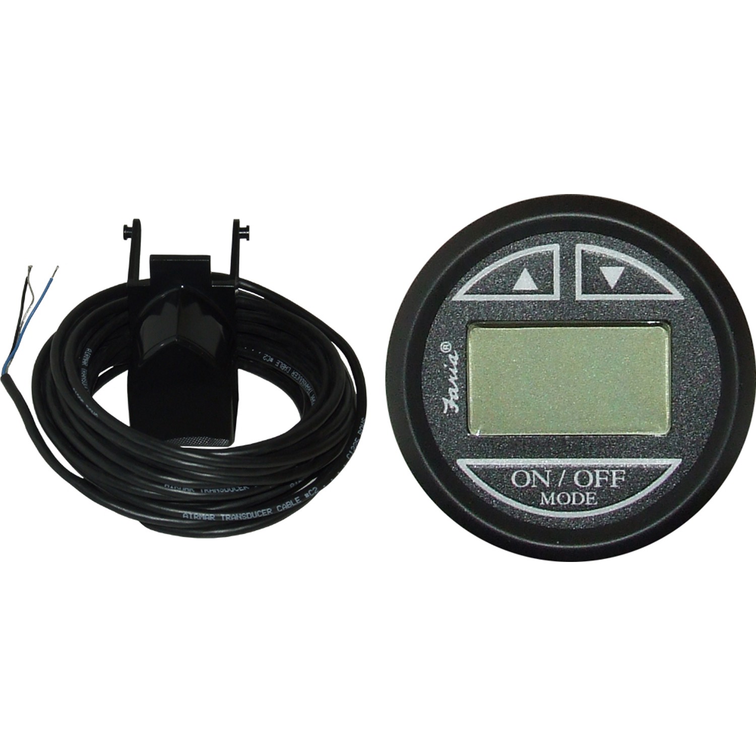 Faria Beede Depth Sounder Gauge in Euro Black Style (Transom Sender) 1 Faria Beede Depth Sounder Gauge