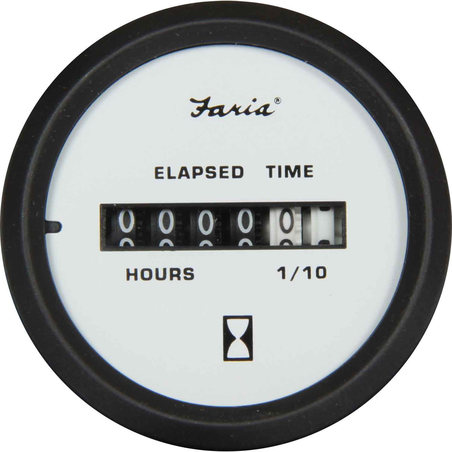 Faria Beede Hourmeter Gauge in Euro White Style (12V / 24V) 1 Faria Beede Hourmeter Gauge