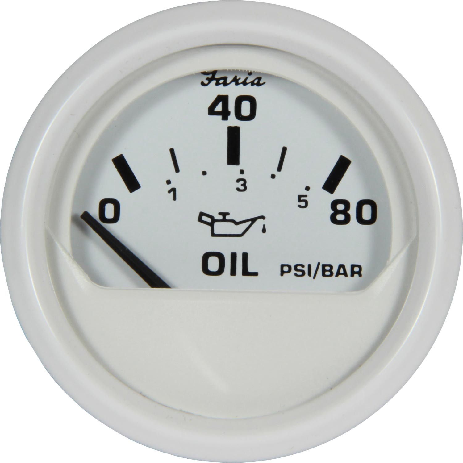 Faria Beede Oil Pressure Gauge 80PSI in Dress White Style (US Resist) 1 Faria Beede Oil Pressure Gauge