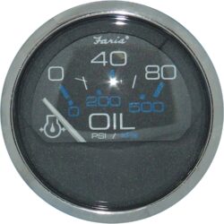 Faria Oil Pressure Gauge 80PSI in Chesapeake SS Black