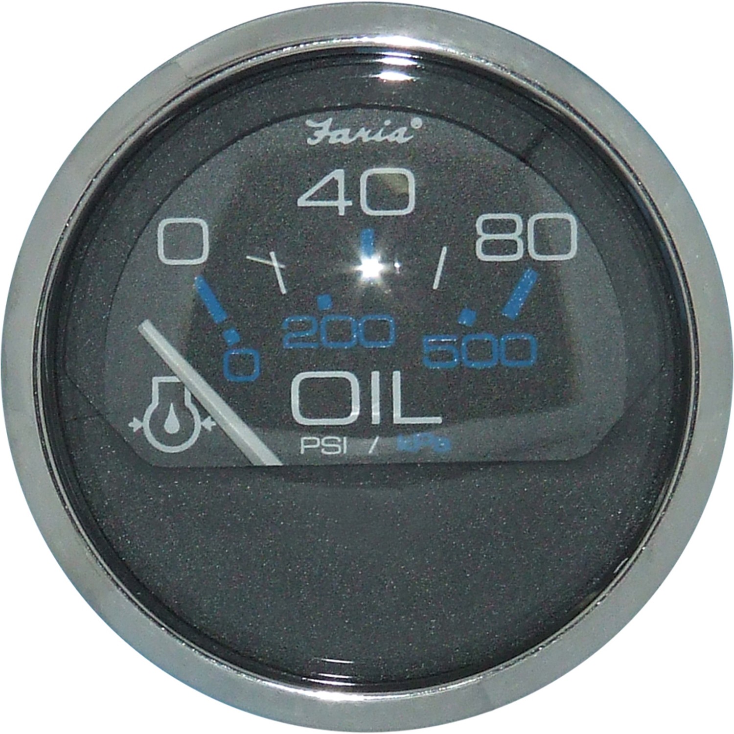 Faria Oil Pressure Gauge 80PSI in Chesapeake SS Black (US Resist) 1 Faria Oil Pressure Gauge 80PSI in Chesapeake SS Black