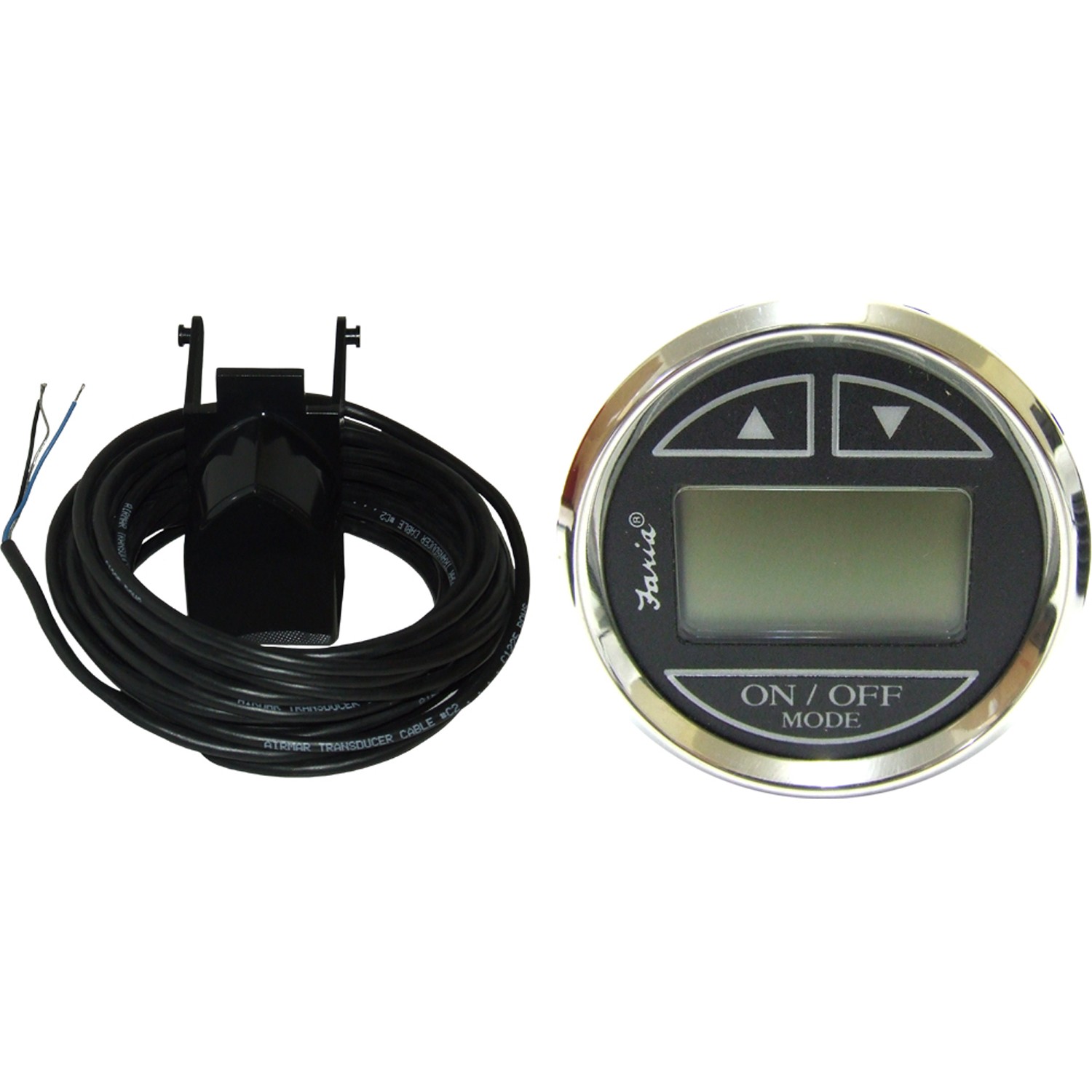 Faria Depth Sounder Gauge in Chesapeake SS Black (Transom Sender) 1 Faria Depth Sounder Gauge