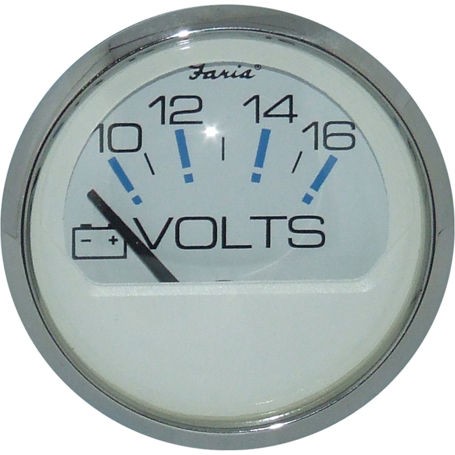 Faria Beede Voltmeter Gauge in Chesapeake SS White Style (12V) 1 Faria Beede Voltmeter Gauge