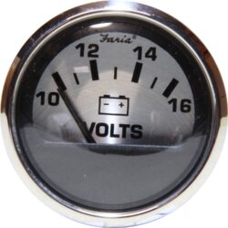 Faria Beede Voltmeter Gauge in Spun Silver Style
