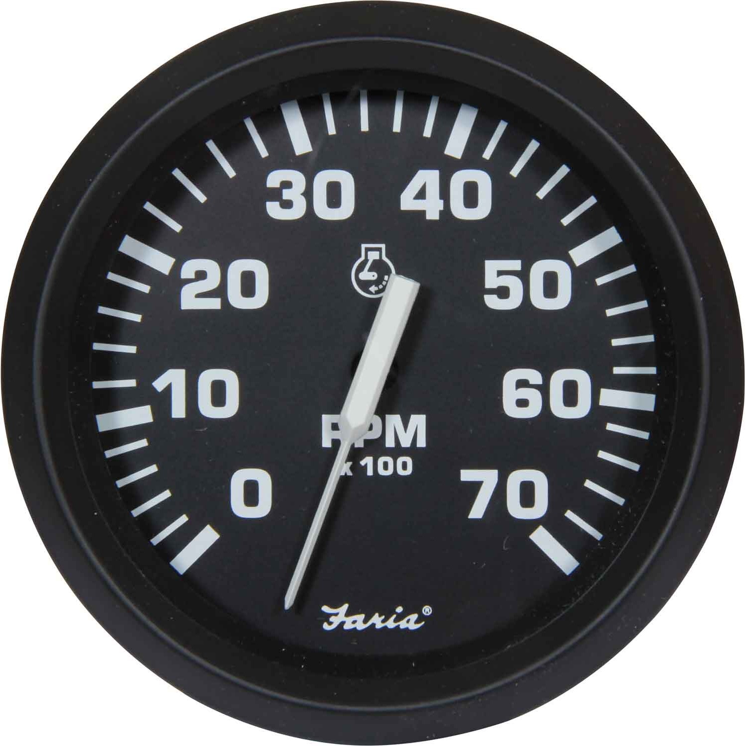 Faria Beede Tachometer in Euro Black Style (7000RPM / Petrol Outboard) 1 Faria Beede Tachometer in Euro Black Style