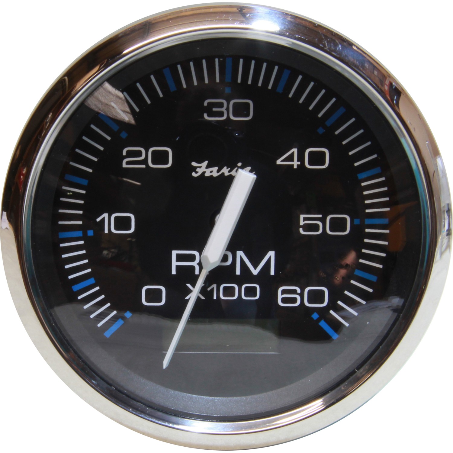 Faria Tacho/Hourmeter in Chesapeake SS Black (6000RPM, Petrol Inboard) 1 Faria Tacho/Hourmeter in Chesapeake SS Black