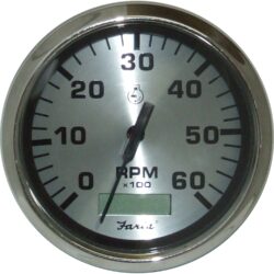 Faria Beede Tacho/Hourmeter in Spun Silver