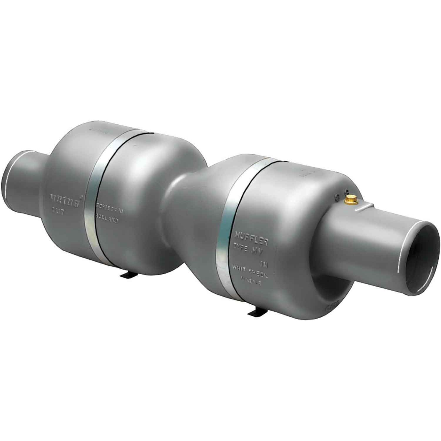 Vetus MV125 Plastic Exhaust Muffler with Check Valve (127mm Diameter) 1 Vetus MV125 Plastic Exhaust Muffler
