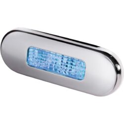 Hella Oblong LED Courtesy Light with Stainless Steel Rim (Blue)
