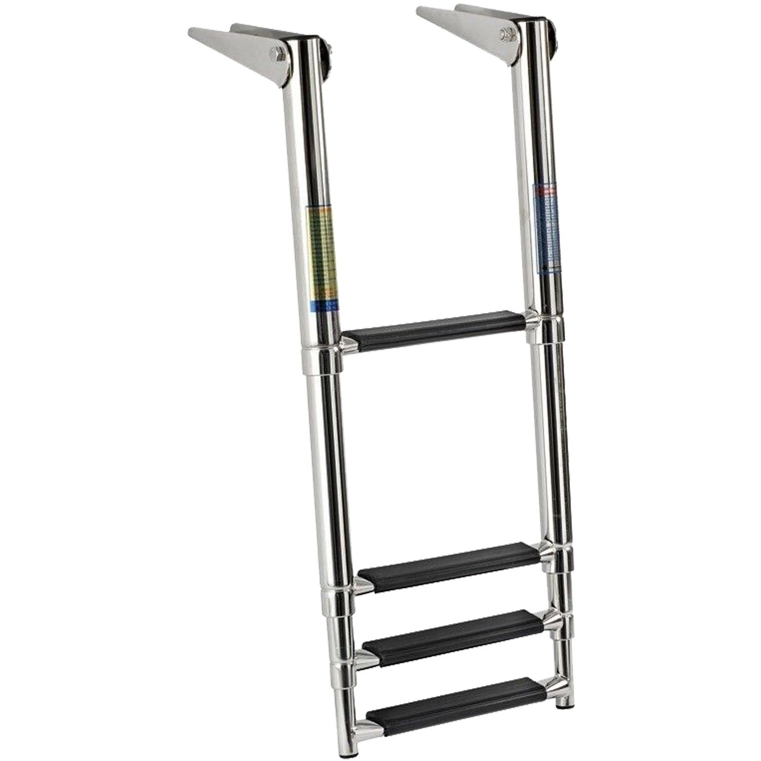 Osculati Stainless Steel 4 Black Step Telescopic Ladder (1156 x 394mm) 1 Osculati Stainless Steel 4 Black Step Telescopic Ladder