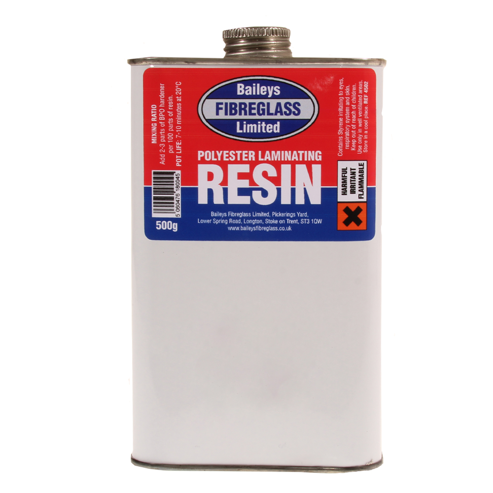 Baileys Fibreglass Polyester Resin 500g 1 Baileys Fibreglass Polyester Resin 500g