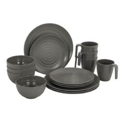 Bo-Camp Tableware Stone (16 Pieces / Grey)