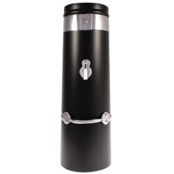 AG Double Skin Chimney 18" x 6" Black with Chrome Bands