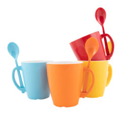 Gimex Colour Line Mug With Spoon Rainbow