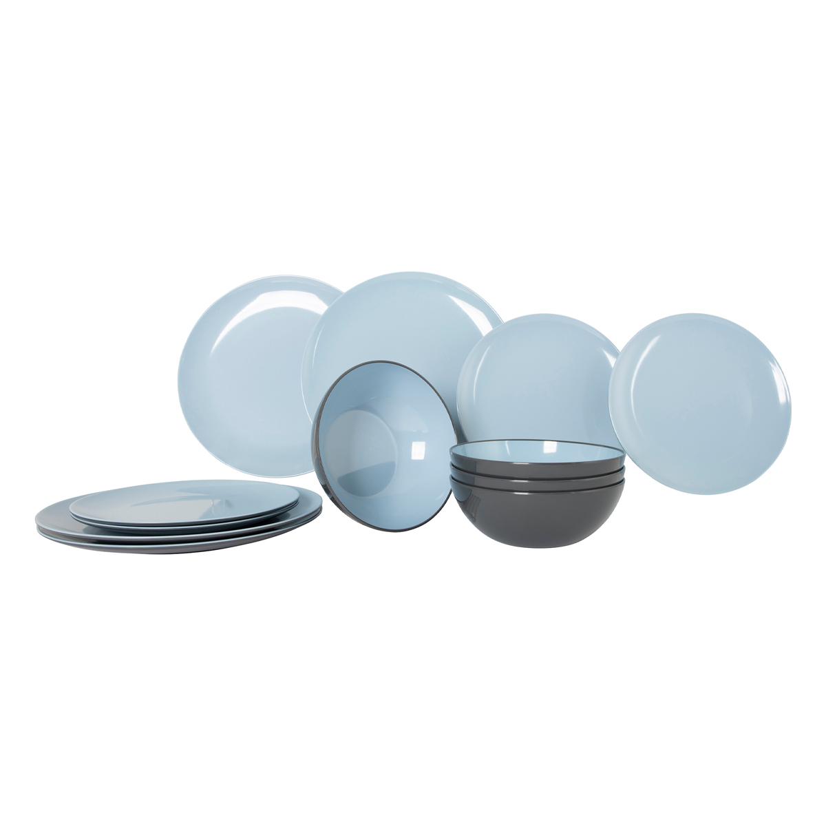 Gimex Vivid Line Tableware Blue (12 Pieces) 1 Gimex Vivid Line Tableware Blue (12 Pieces)