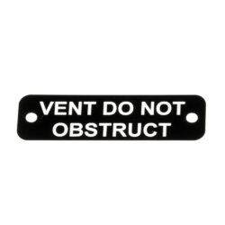 Vent Do Not Obstruct Label