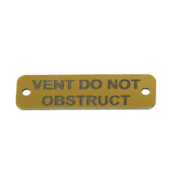 Vent Do Not Obstruct Label