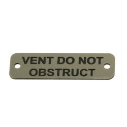 Vent Do Not Obstruct Label