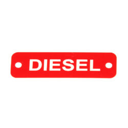 AG Diesel Label (S) Red with White Engraving