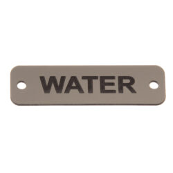 AG Water Label (S) Silver with Black Engraving