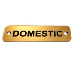 AG Domestic Label (S) Gold with Black Engraving