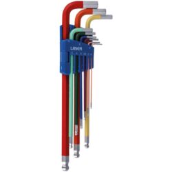 Laser Tools Colour Coded Hex Key Set with Ball End 9-Piece