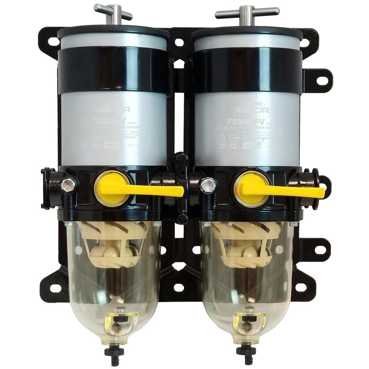 Racor 75/900FV Duplex Fuel Filter (10 Micron / Clear Bowl) 1 Racor 75/900FV Duplex Fuel Filter