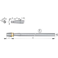 Vetus Propeller Shaft with Nut 30mm ID x 1m Stainless Steel