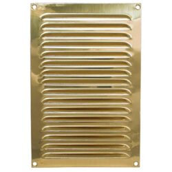 Hooded Louvre Vent Polished Brass Vertical