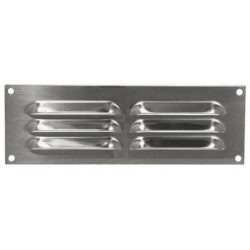 Hooded Louvre Vent Polished Stainless Steel (9" x 3")