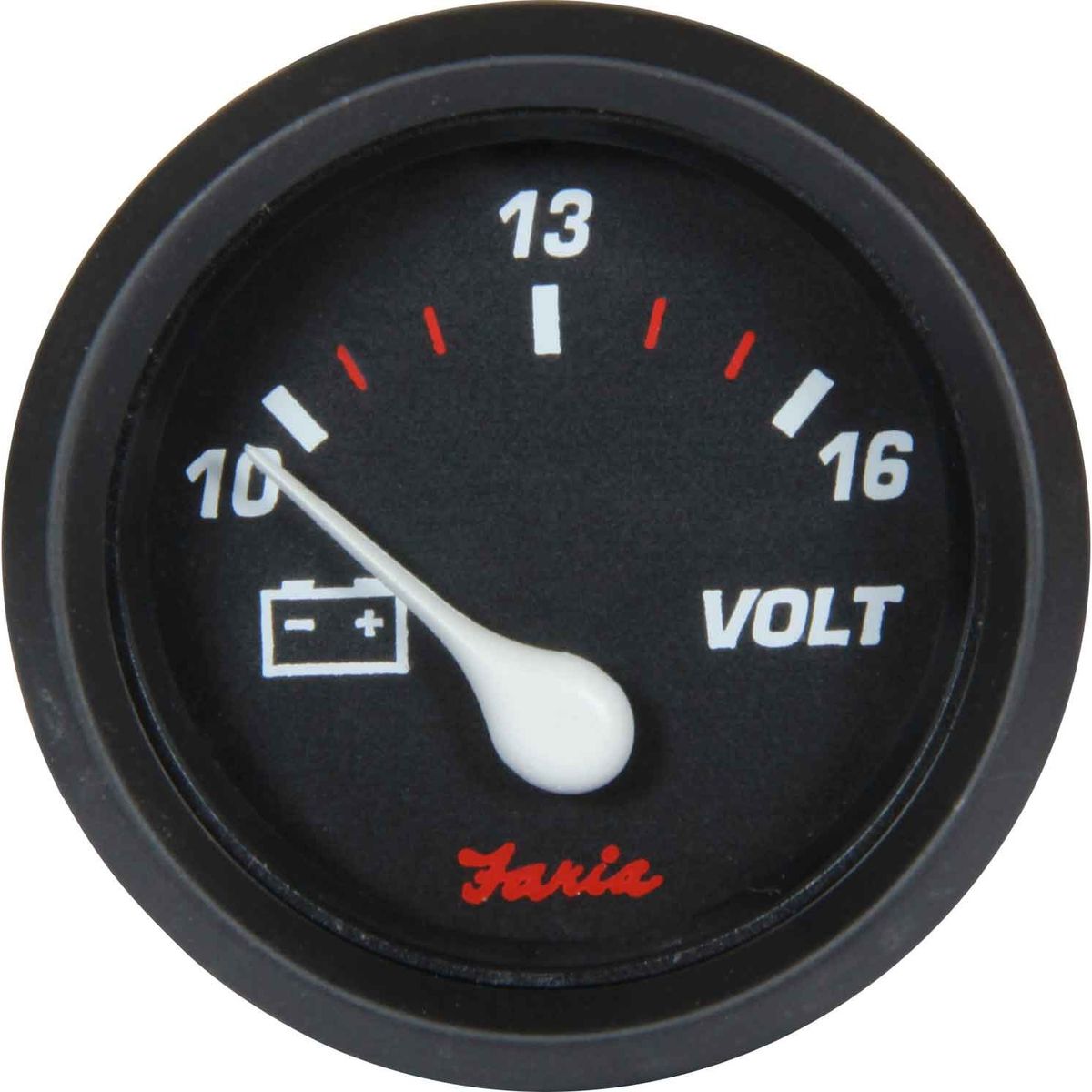 Faria Beede Voltmeter Gauge in Professional Red Style (12V) 1 Faria Beede Voltmeter Gauge in Professional Red Style (12V)